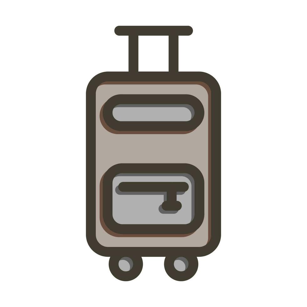 bagage vecteur épais ligne rempli couleurs icône conception