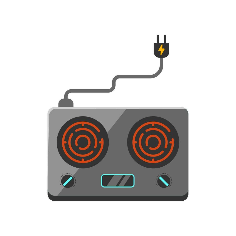 électrique le fourneau icône avec plat style isolé sur blanc Contexte vecteur