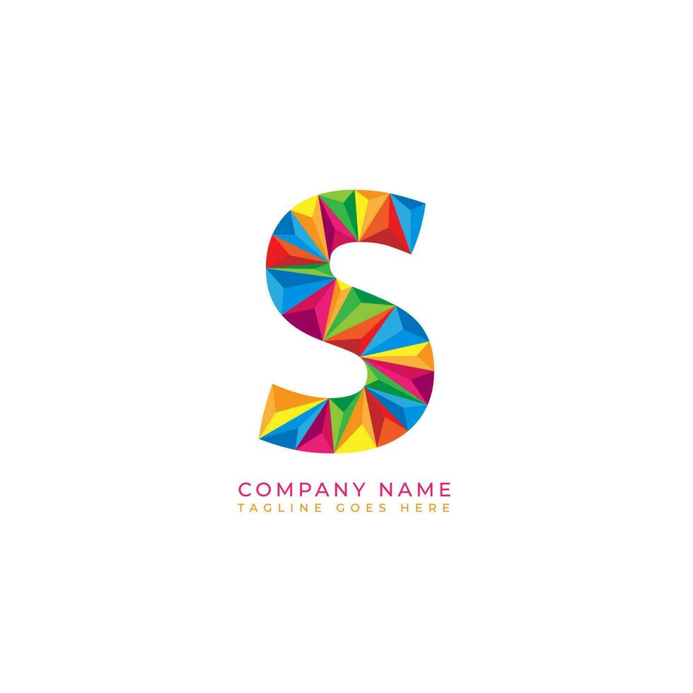 coloré lettre s logo conception pour affaires entreprise dans faible poly art style vecteur