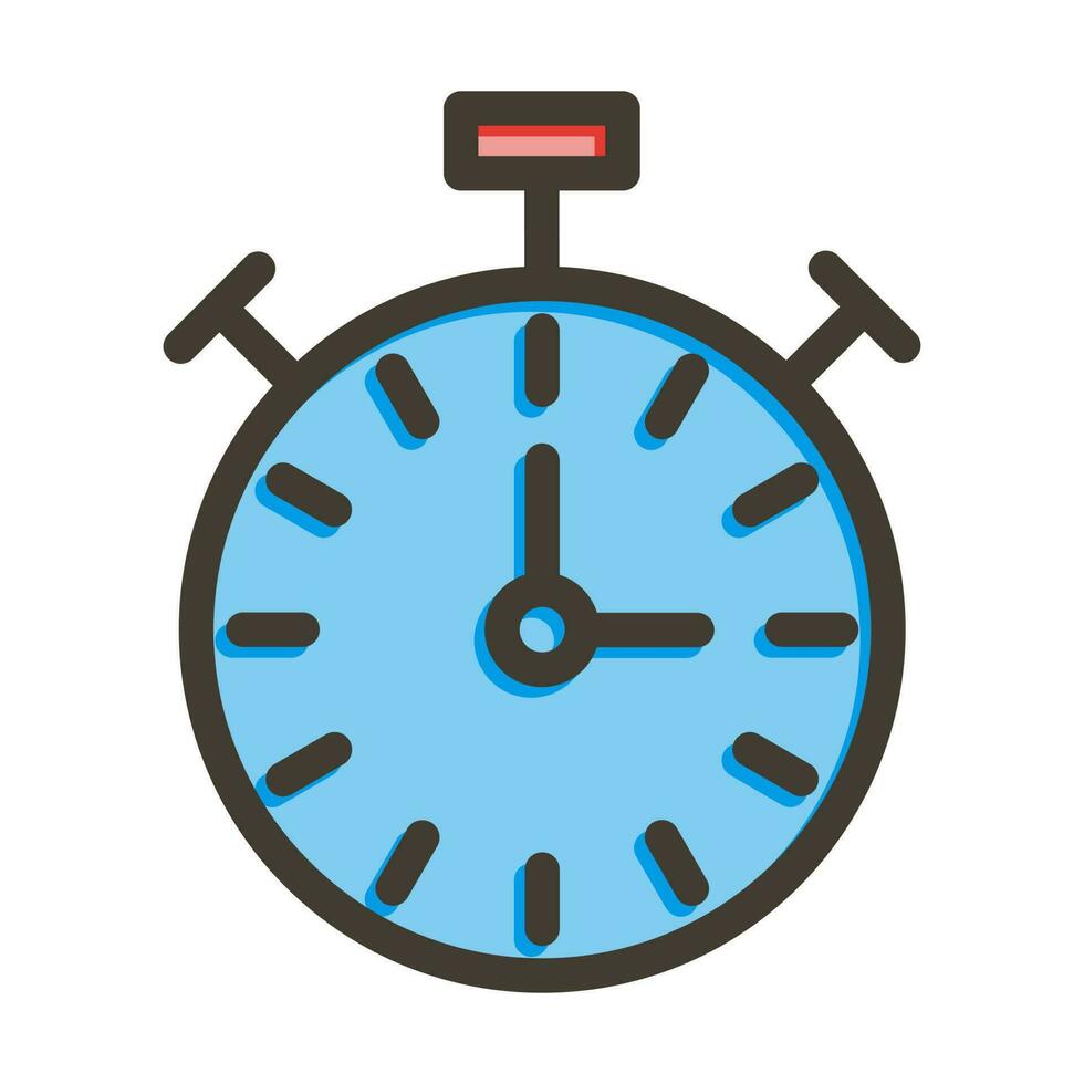 chronomètre vecteur épais ligne rempli couleurs icône conception
