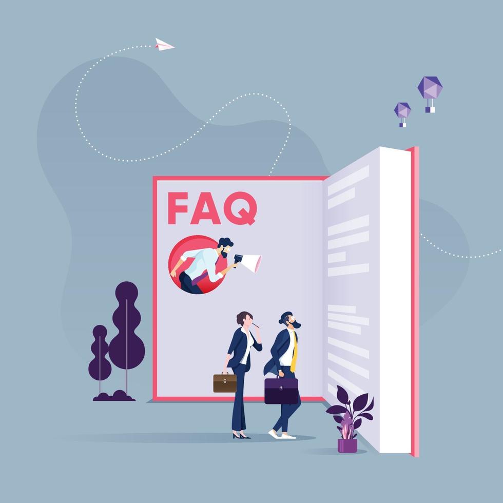 FAQ ou concept de question et réponse. assistance client assistance et informations vecteur