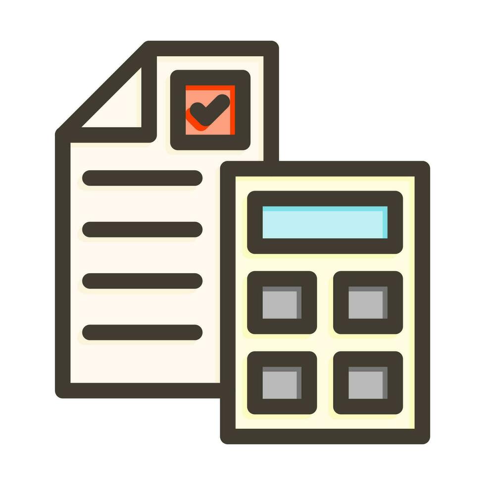 comptabilité vecteur épais ligne rempli couleurs icône conception