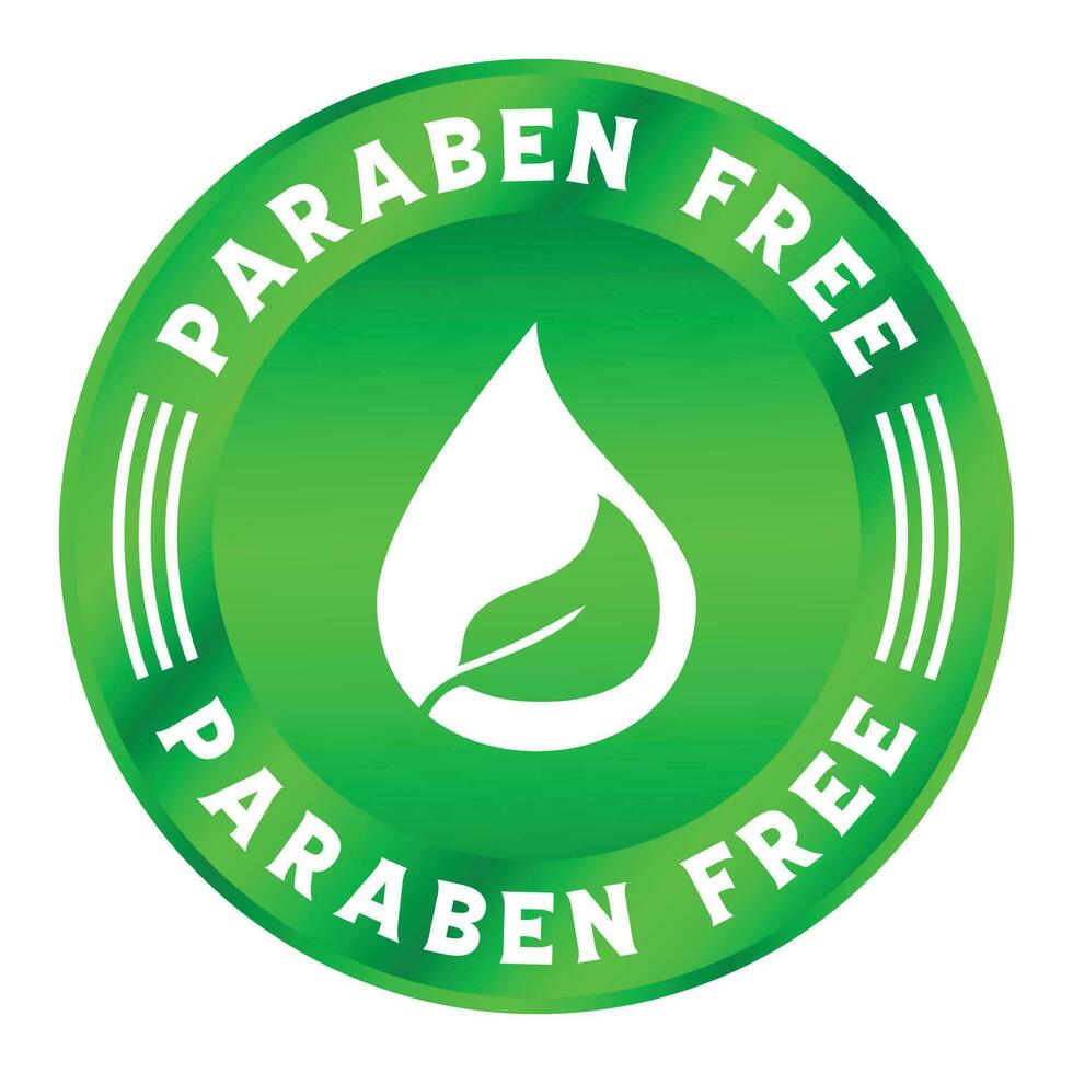 paraben gratuit badge, timbre, une groupe de synthétique produits chimiques, emblème, logo, étiquette pour santé et médical, soins de la peau, cosmétique produit, emballage conception éléments vecteur illustration