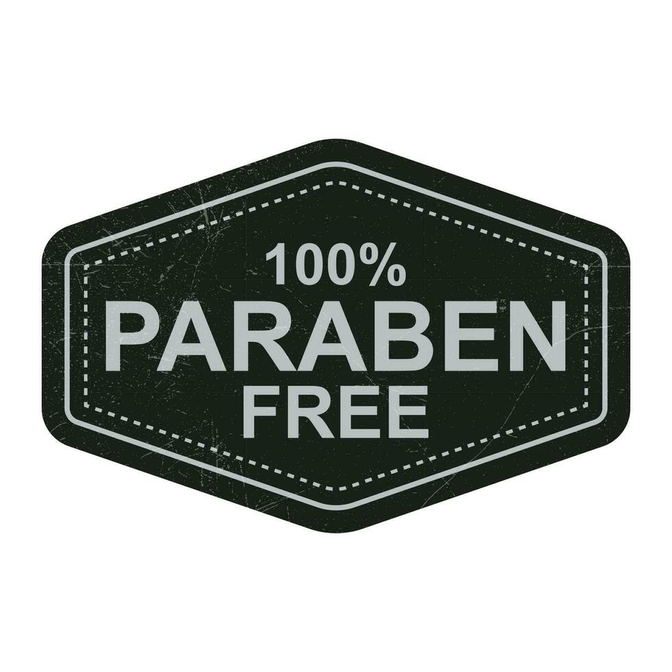 paraben gratuit badge, timbre, une groupe de synthétique produits chimiques, emblème, logo, étiquette pour santé et médical, soins de la peau, cosmétique produit, emballage conception éléments vecteur illustration