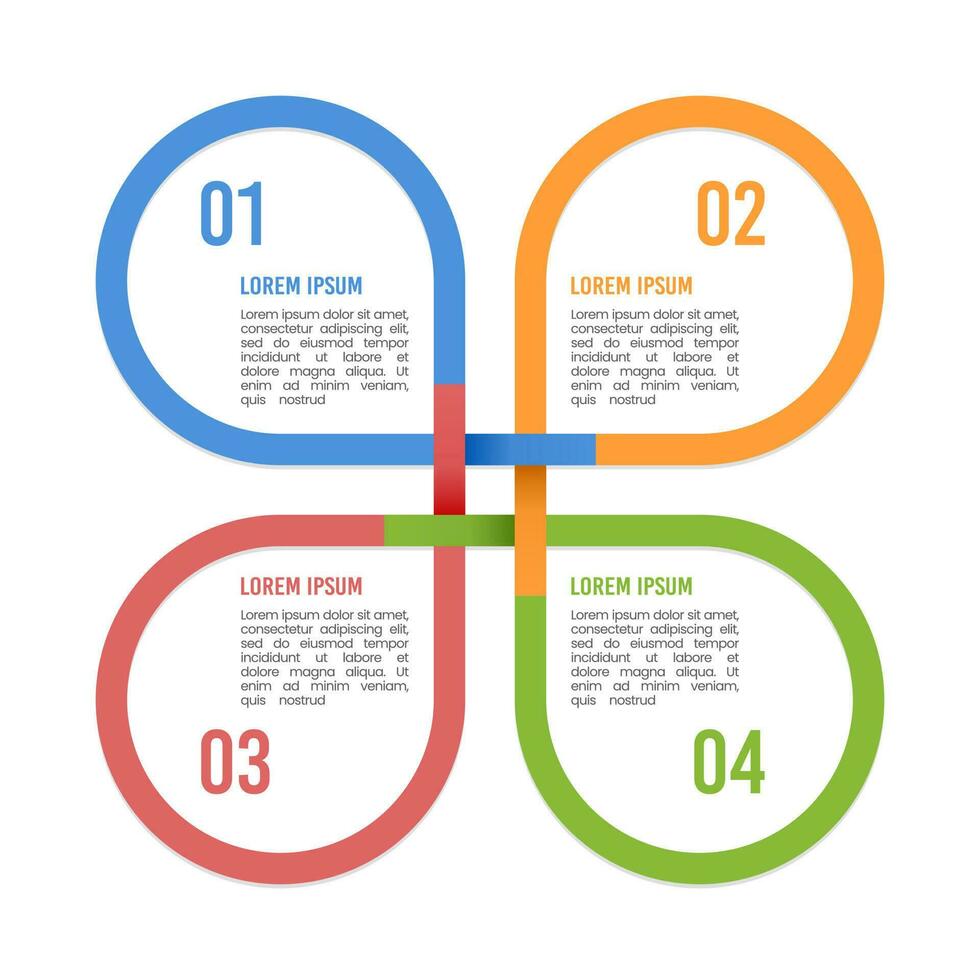 infographie cycle modèle 4 options. vecteur illustration.