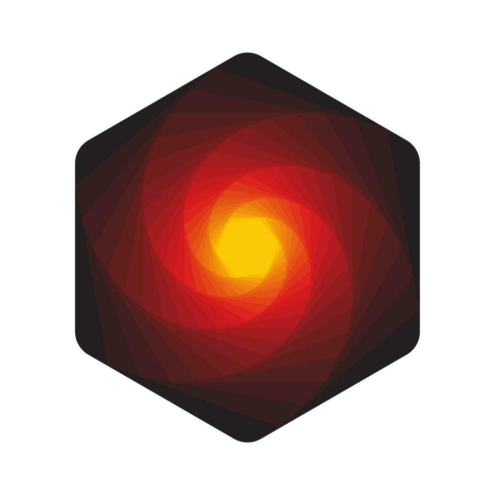 hexagonal rouge et Orange pente élément vecteur