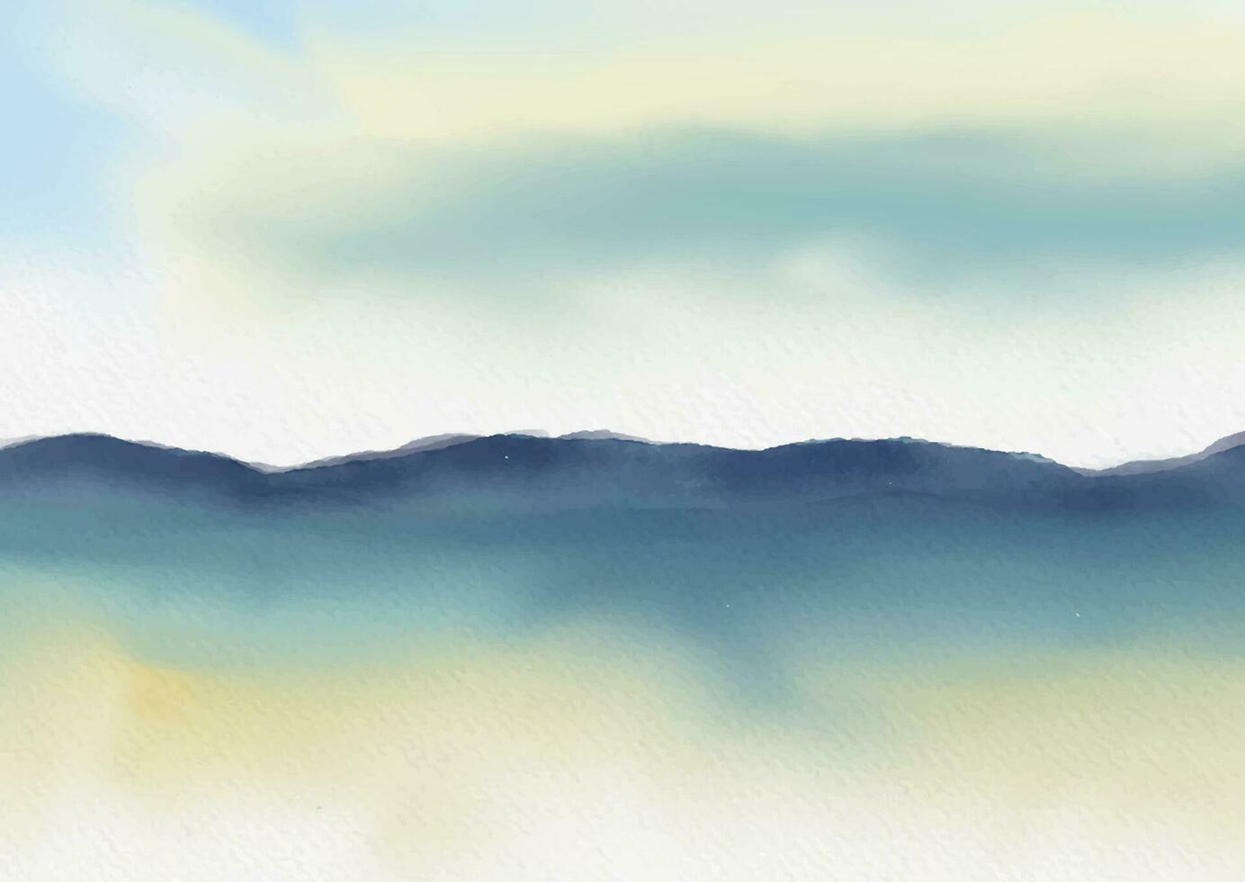 main peint minimal aquarelle paysage conception vecteur