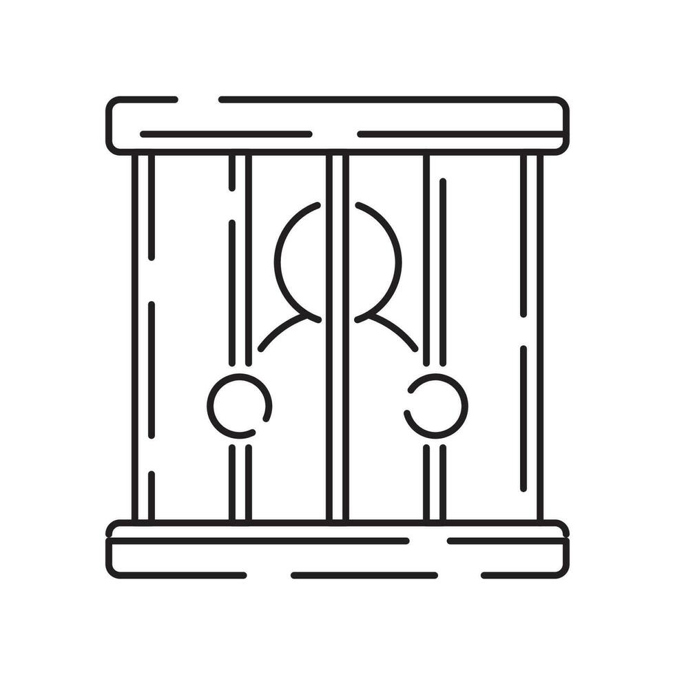 police ligne icône. loi et jugement ligne Icônes. justice, tribunal de loi et gouvernement vecteur linéaire icône. coupable et détenu.