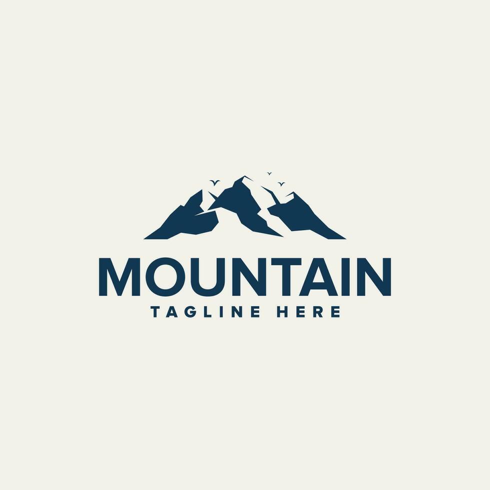 Montagne paysage silhouette pour Extérieur Voyage aventure ancien logo conception vecteur