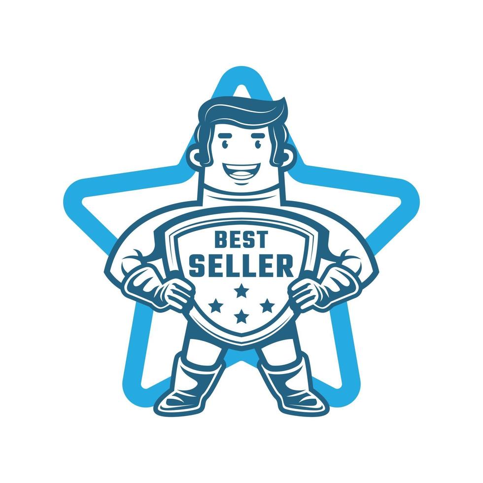 personnage de logo mascotte best-seller vecteur