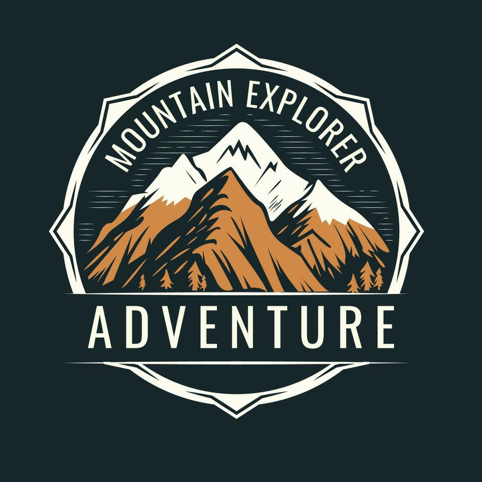 Montagne aventure logo illustration modèle conception vecteur