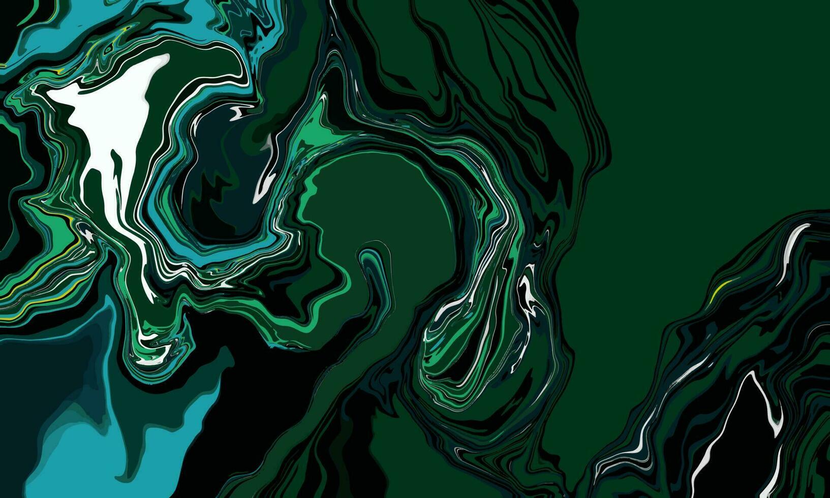 Contexte avec marbre texture. abstrait La peinture mélanger taches. foncé vert et noir liquide peindre cette les flux vecteur