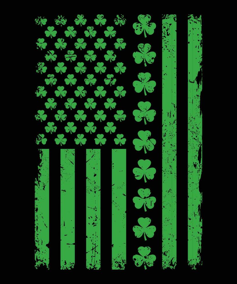 irlandais américain trèfle drapeau st patricks paddy petit pâté journée chemise impression modèle Etats-Unis drapeau vecteur illustrateur