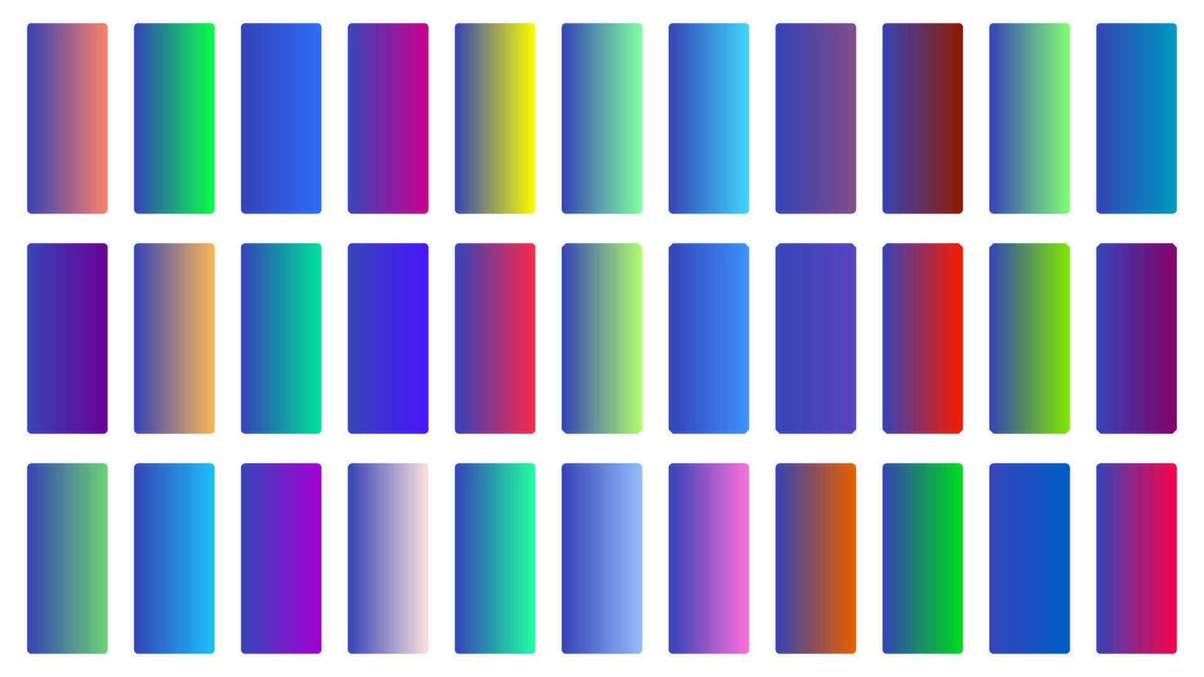 coloré bleu Couleur ombre linéaire pente palette échantillons la toile trousse arrondi rectangles modèle ensemble vecteur