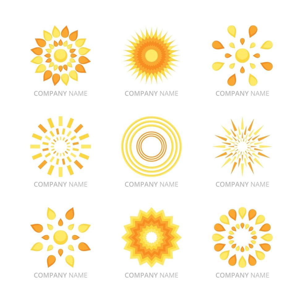 collection de logo soleil vecteur