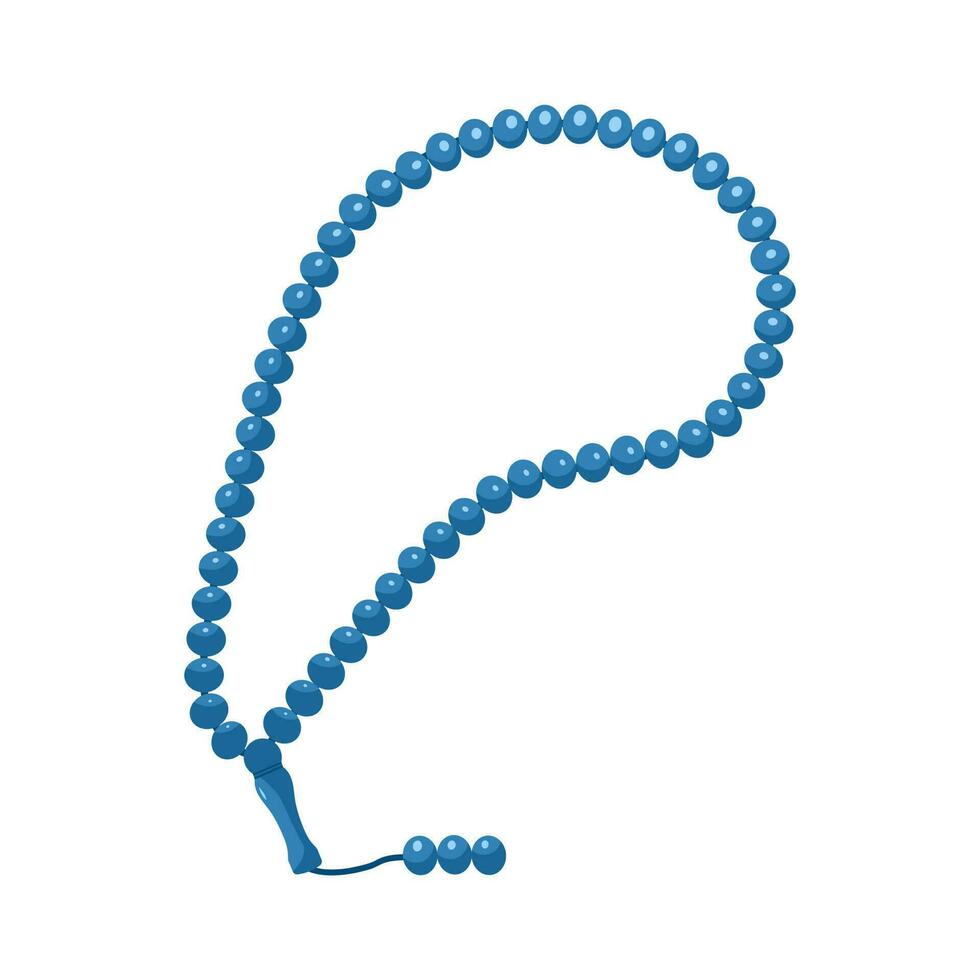 bleu prière perles fabriqué de calcul, isolé sur une blanc arrière-plan, vecteur illustration, prière perles permanent