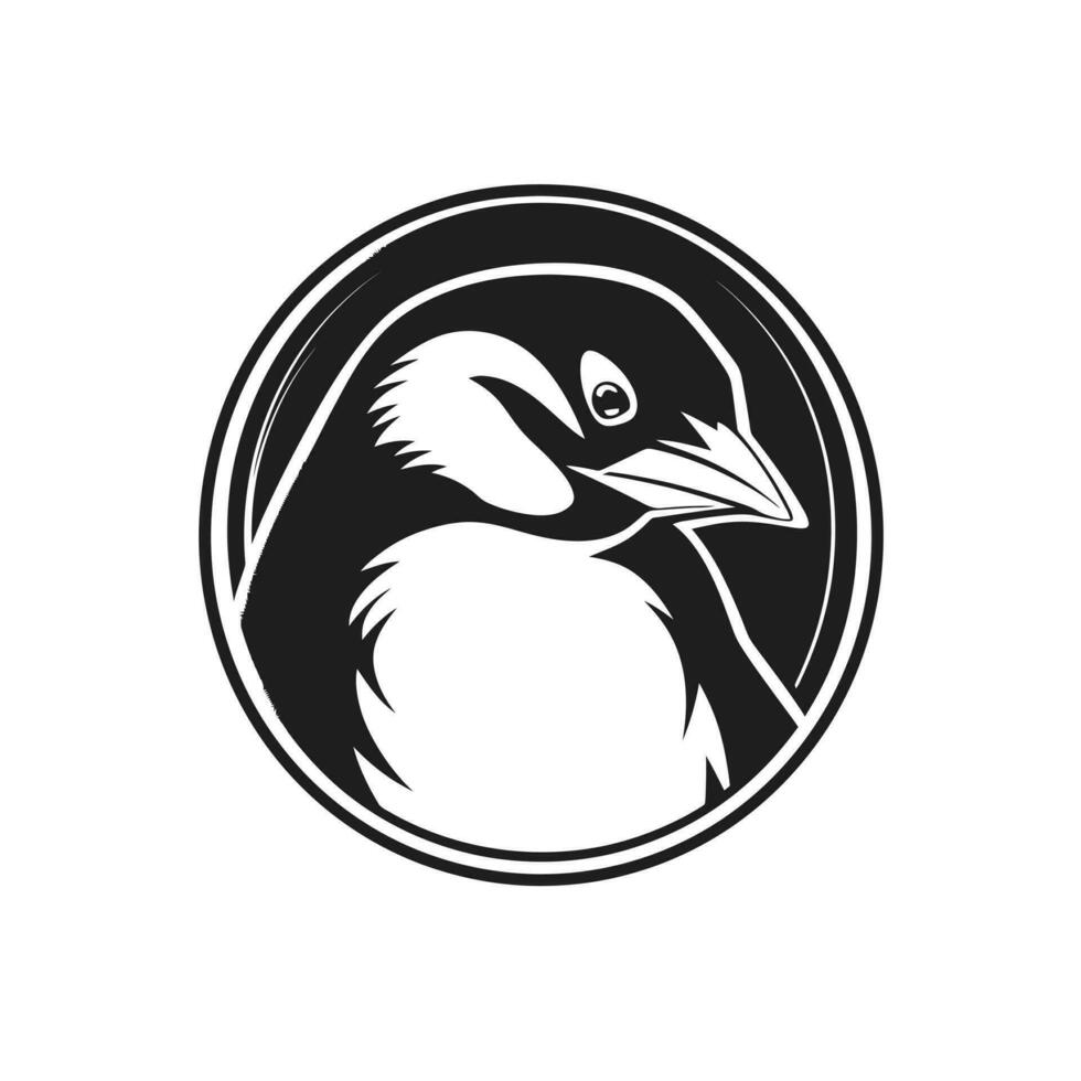 manchot tête logo vecteur - oiseau marque symbole