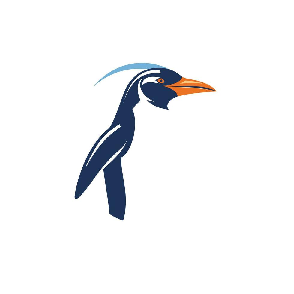 manchot tête logo vecteur - oiseau marque symbole