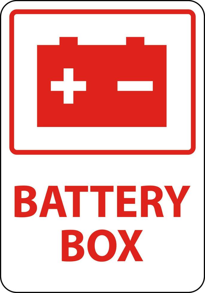 symbole batterie signe batterie boîte sur blanc Contexte vecteur