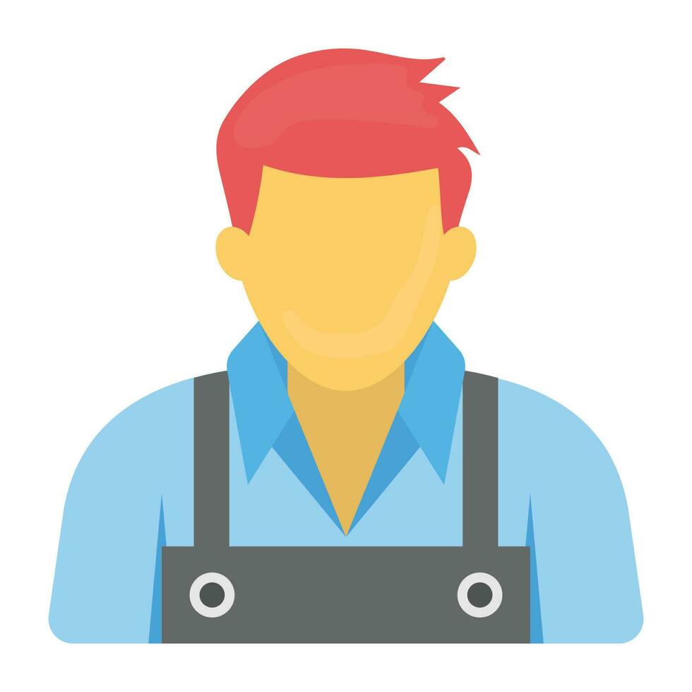 Masculin avatar portant uniforme de une Femme de ménage fabrication gouvernante notion vecteur