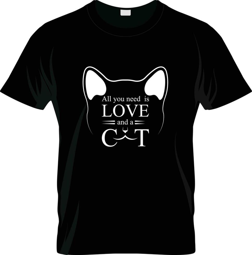 chat tête vecteur animal illustration pour T-shirt. esquisser gros conception.