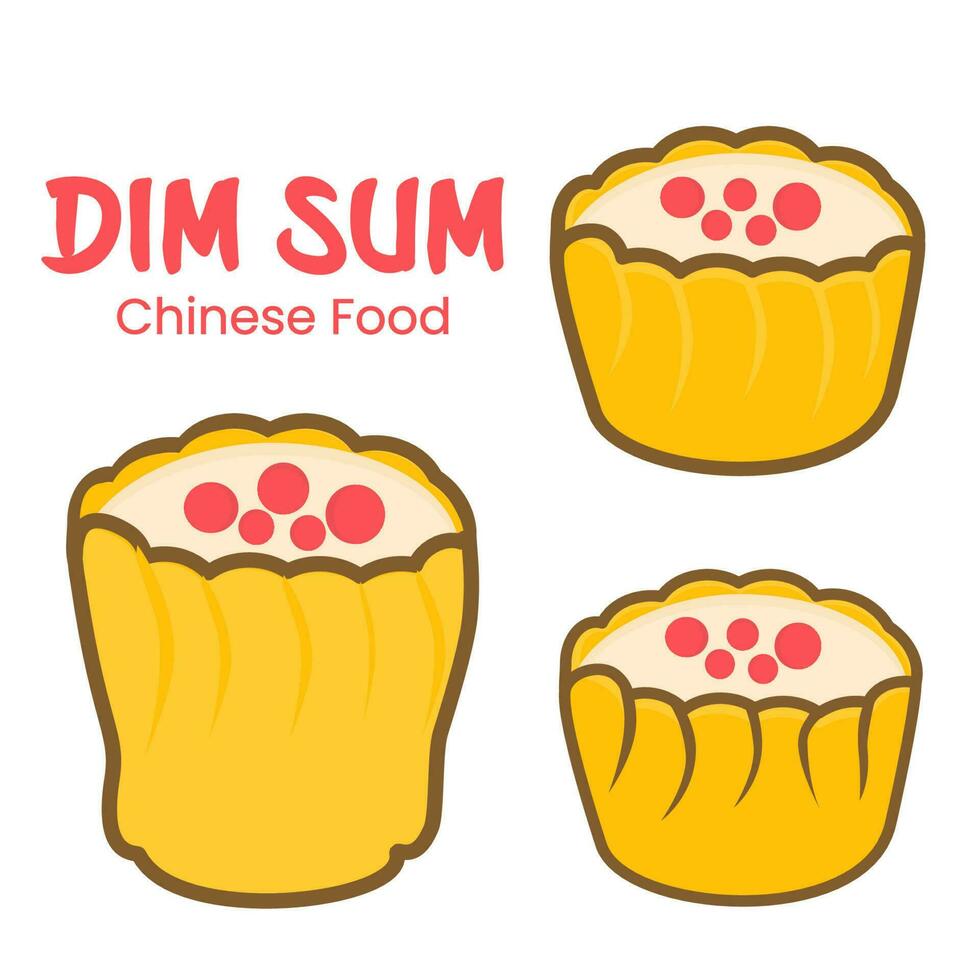 mignonne illustration de dimsum vecteur