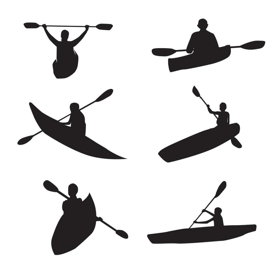 silhouette de kayak comme le logo de vecteur