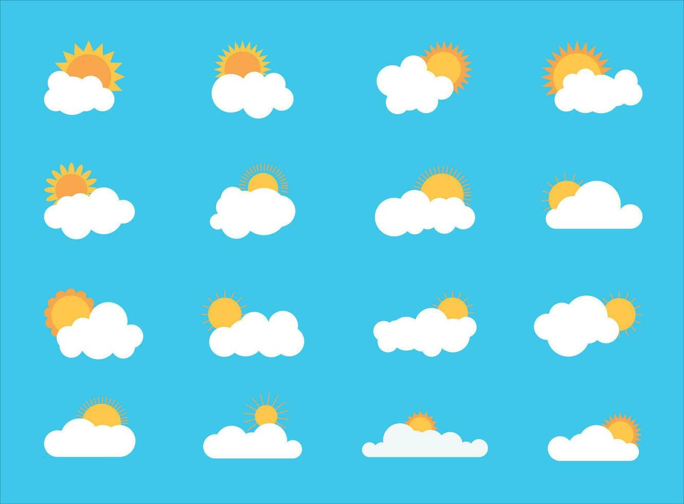 nuage et Soleil icône illustration vecteur