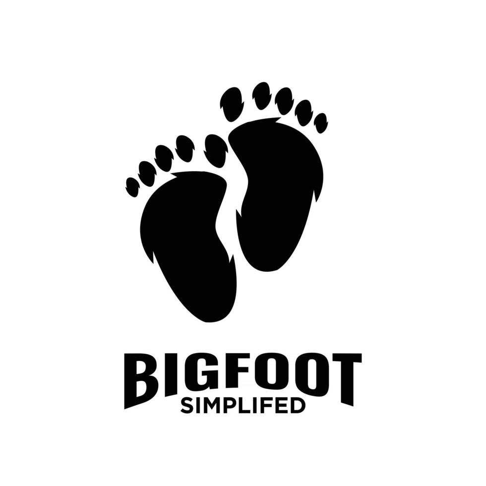 haut de gamme simple pieds nus gros pied de yeti logo icône illustration design vecteur