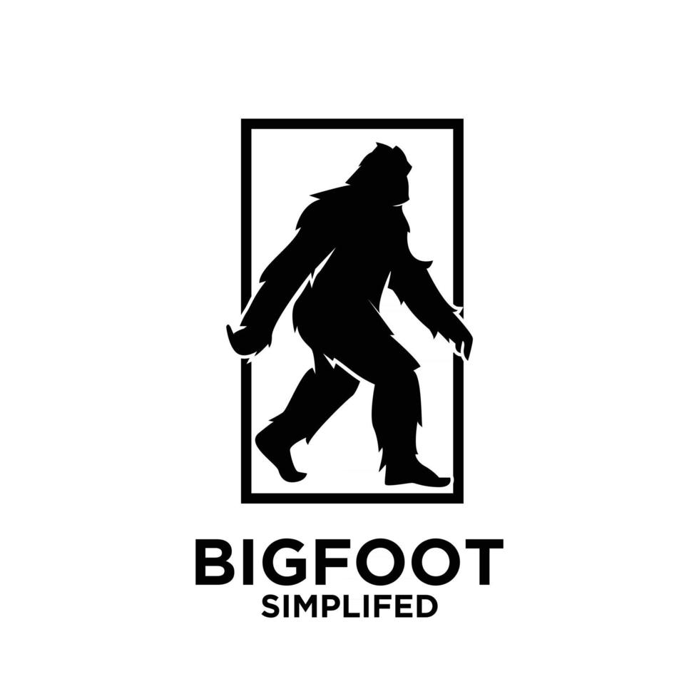 premium logo noir simple et moderne de conception d'illustration icône vecteur big foot yeti