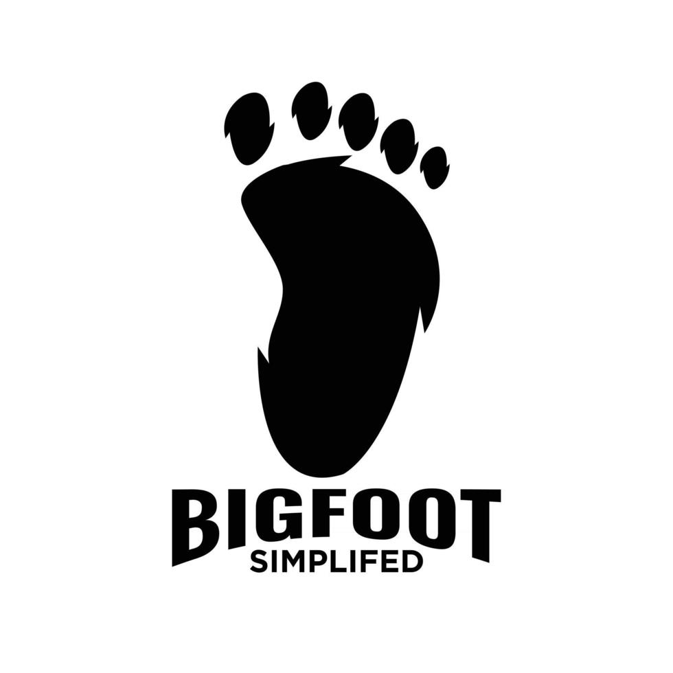 haut de gamme simple pieds nus gros pied de yeti logo icône illustration design vecteur