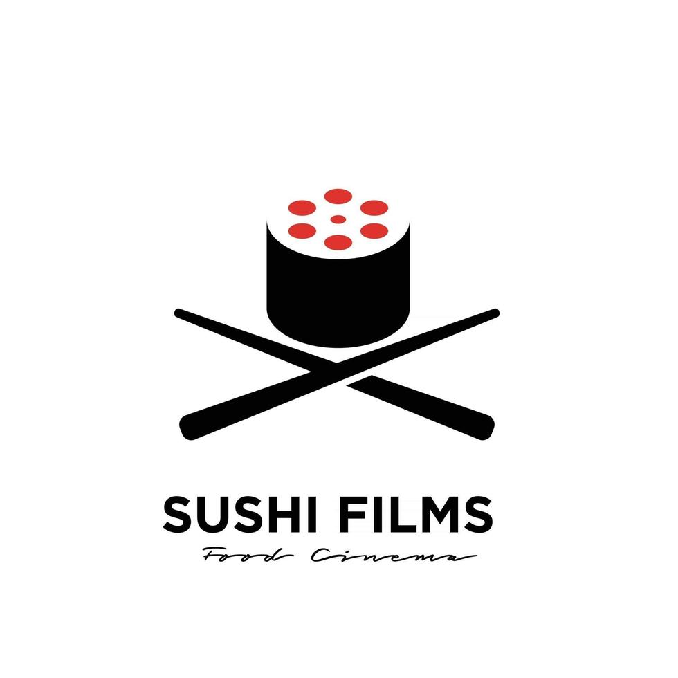 sushi film studio film film production logo design vecteur icône illustration