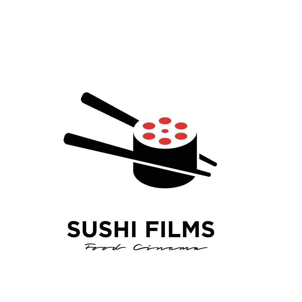 sushi film studio film film production logo design vecteur icône illustration
