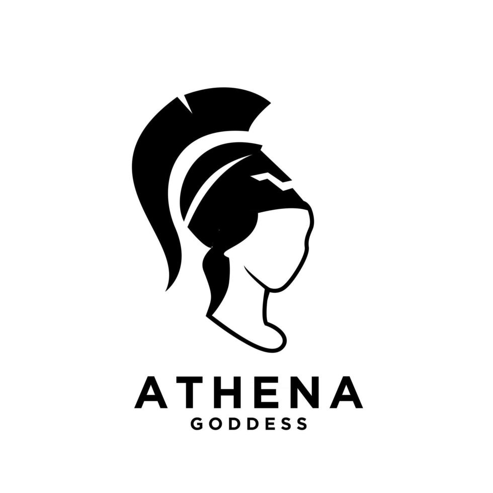 prime athéna la déesse vecteur noir icône logo illustration design