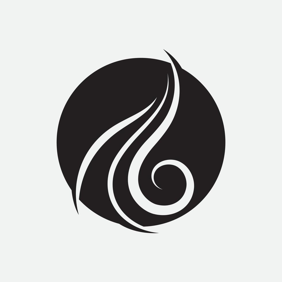 logo et symboles de femme cheveux vecteur