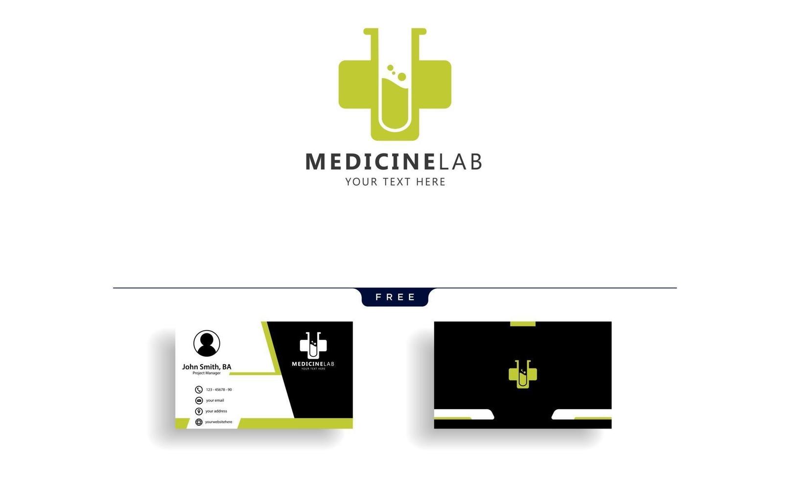 médecine croix laboratoire logo créatif modèle illustration vectorielle avec vecteur de conception de carte de visite