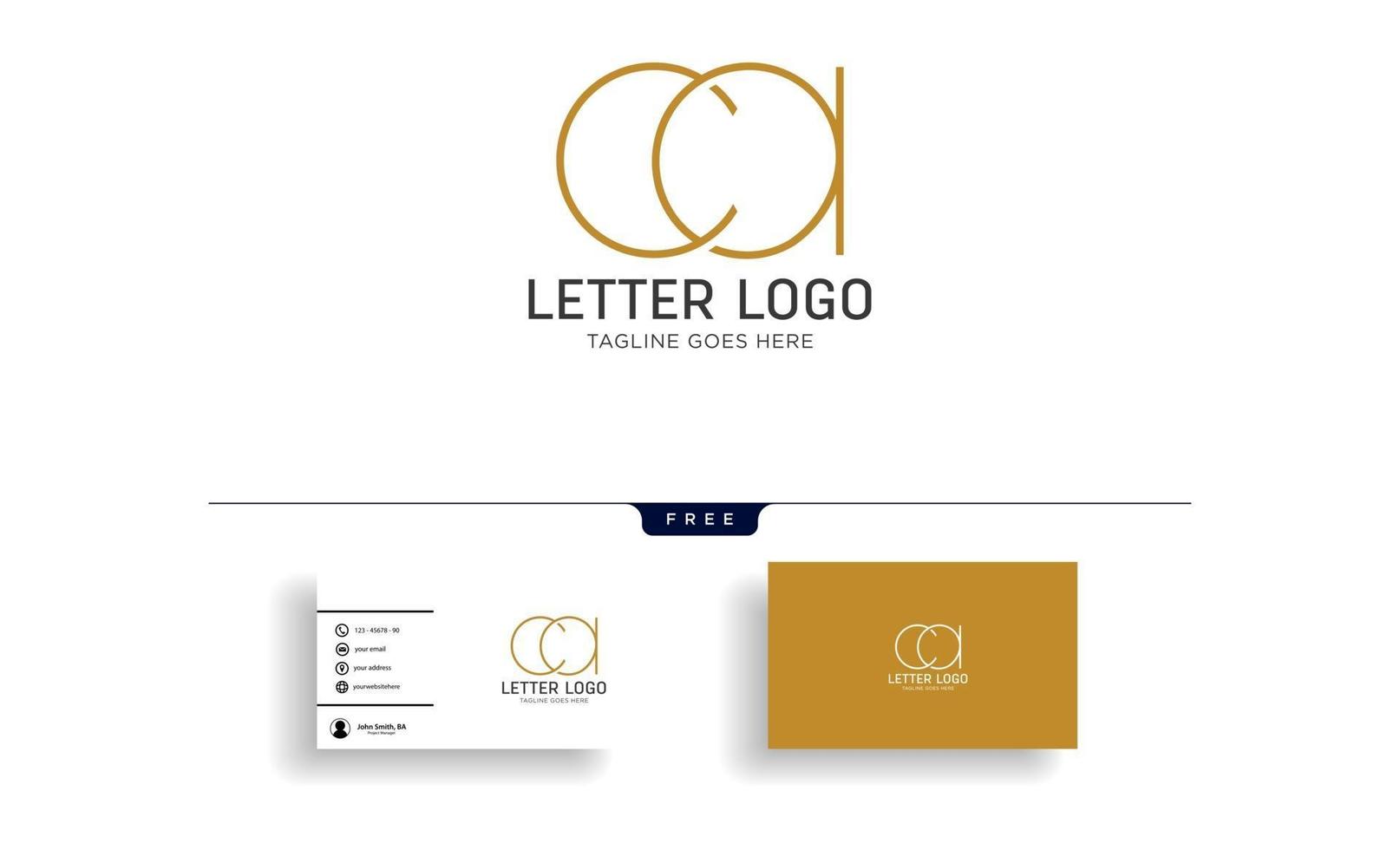 lettre ac ca or modèle de logo créatif illustration vectorielle avec conception de carte de visite vecteur