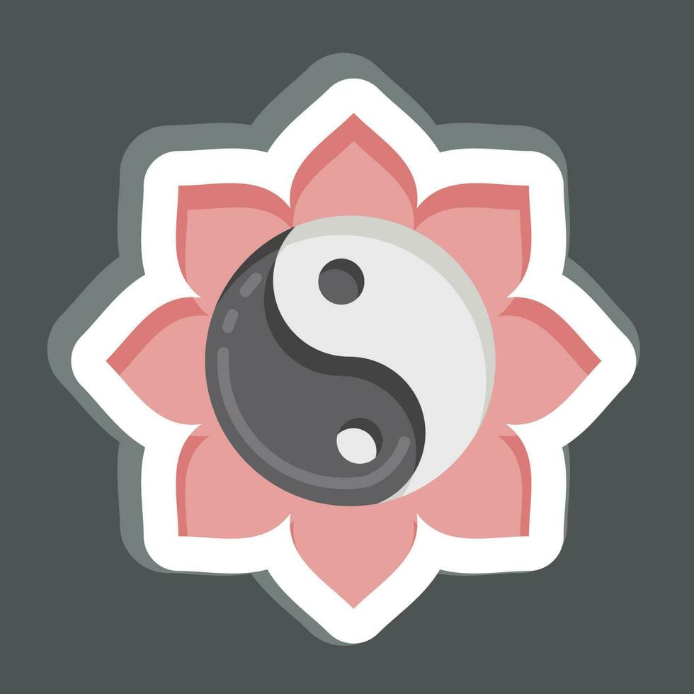 autocollant yin yang. en relation à chinois Nouveau année symbole. Facile conception modifiable vecteur