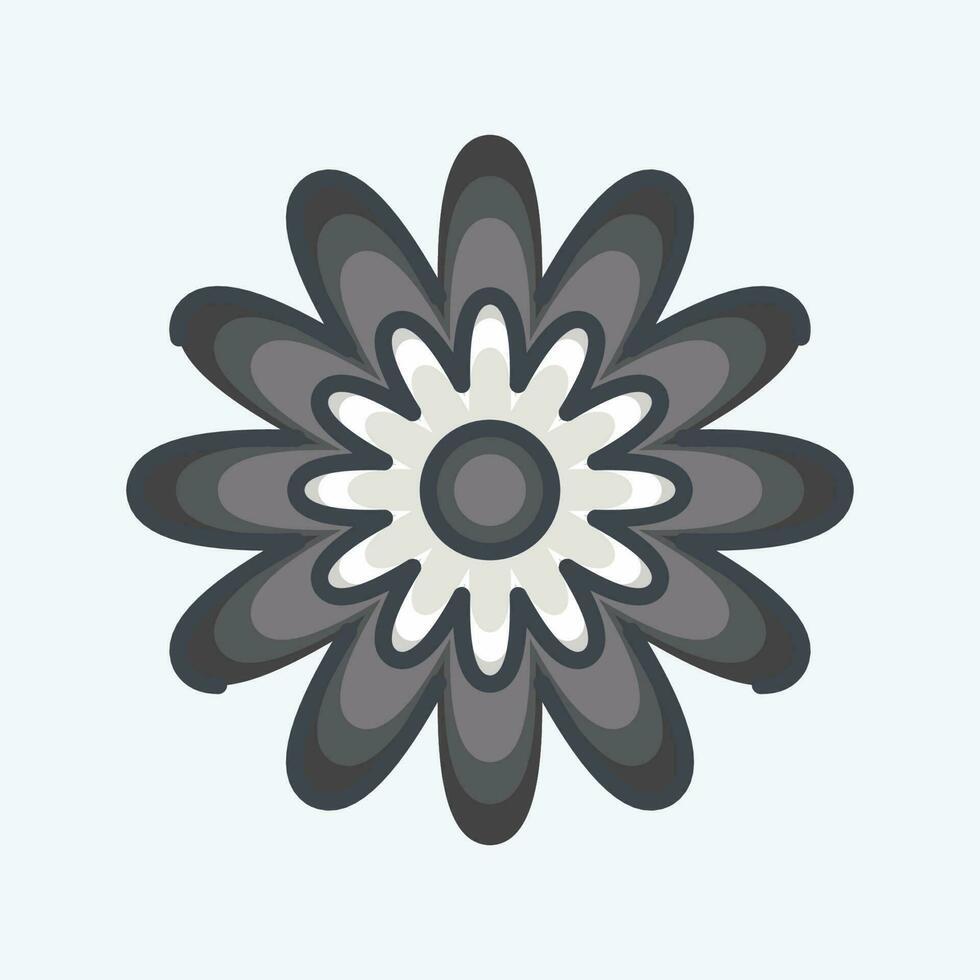 icône zinnia. en relation à fleurs symbole. griffonnage style. Facile conception modifiable. Facile illustration vecteur