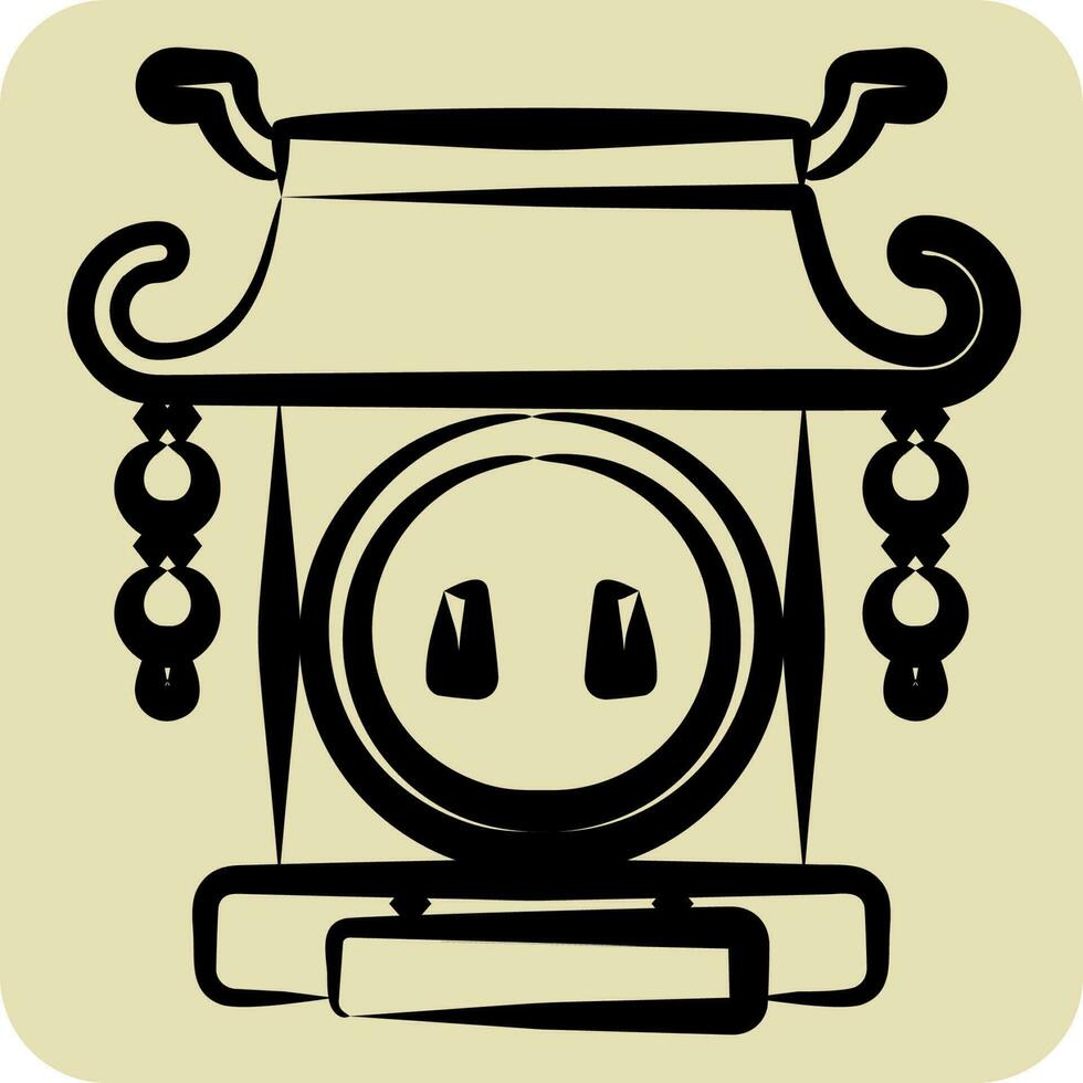 icône portail. en relation à chinois Nouveau année symbole. main tiré style. Facile conception modifiable vecteur