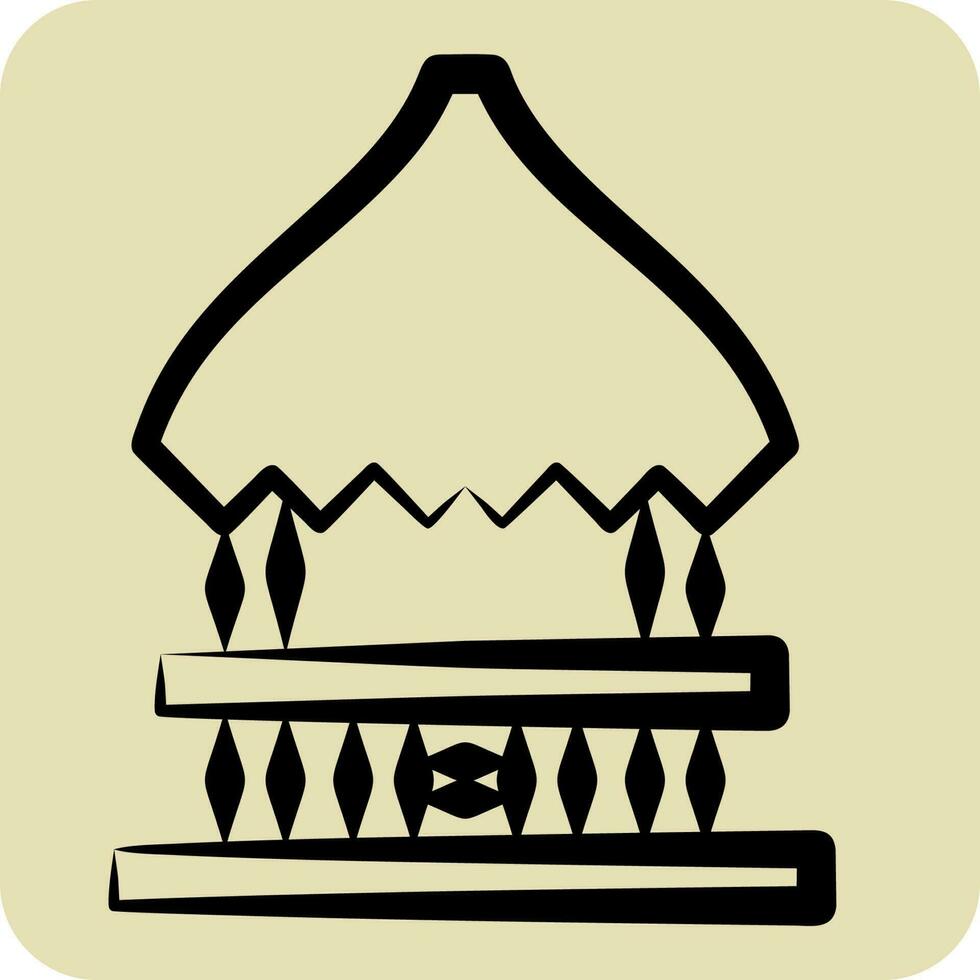 icône pavillon chalet. en relation à Hawaii symbole. main tiré style. Facile conception modifiable. vecteur