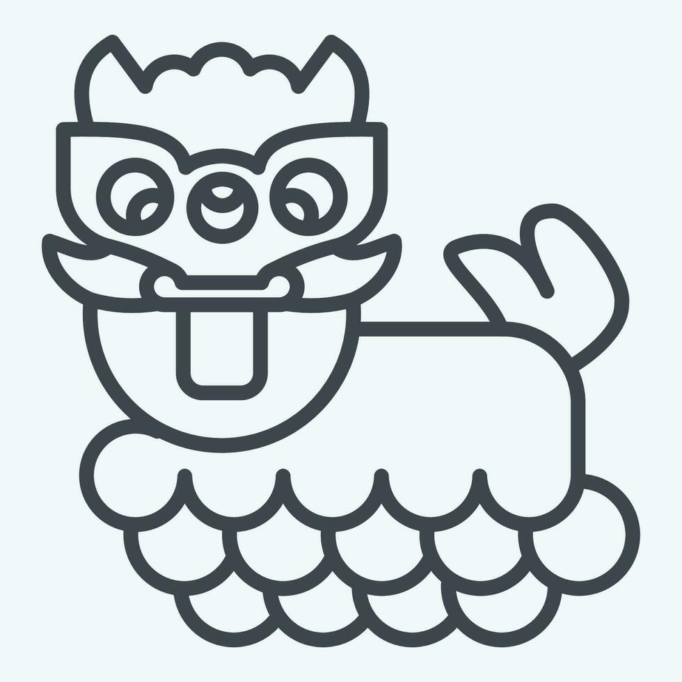 icône chinois lion. en relation à chinois Nouveau année symbole. ligne style. Facile conception modifiable vecteur