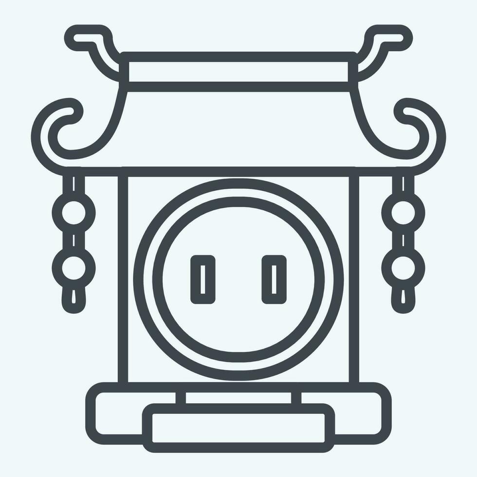 icône portail. en relation à chinois Nouveau année symbole. ligne style. Facile conception modifiable vecteur