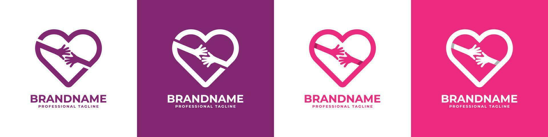 l'amour avec main charité logo, adapté pour tout affaires en relation à charité. vecteur