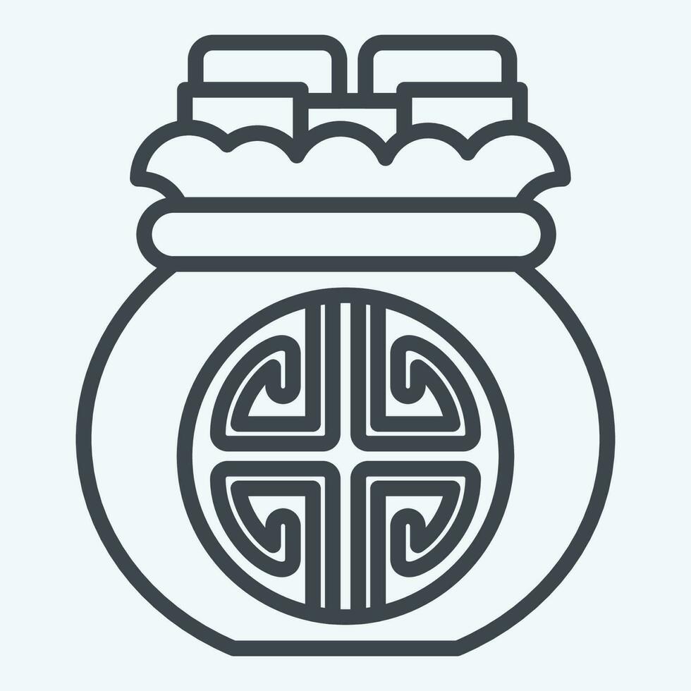 icône argent sac. en relation à chinois Nouveau année symbole. ligne style. Facile conception modifiable vecteur