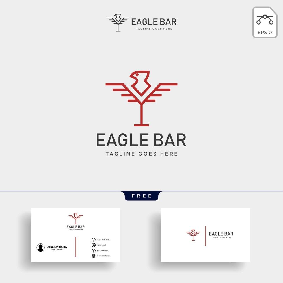 aigle bar boisson prime logo modèle illustration vectorielle avec des éléments d'icône de carte de visite isolés vecteur