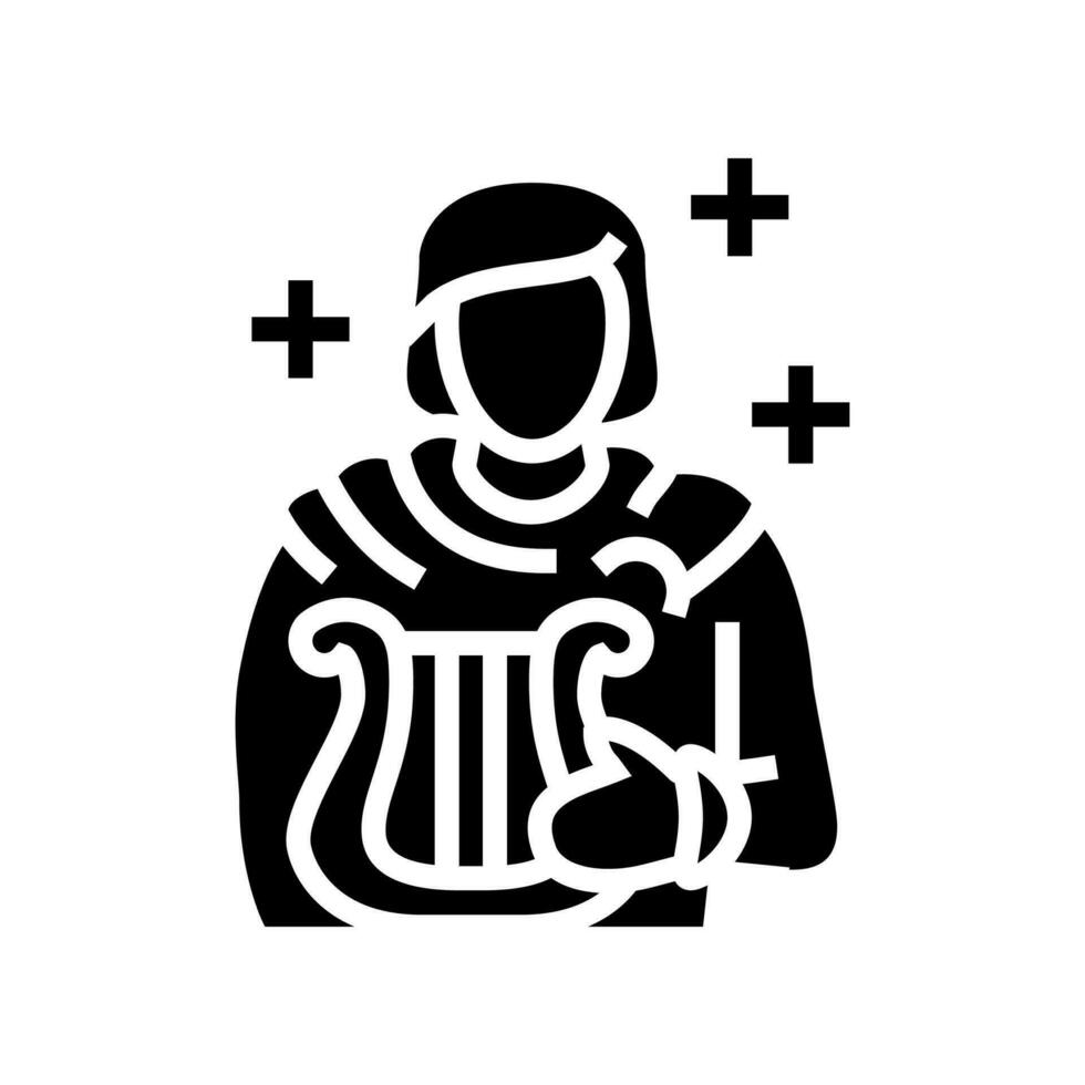 Apollon grec Dieu ancien glyphe icône vecteur illustration