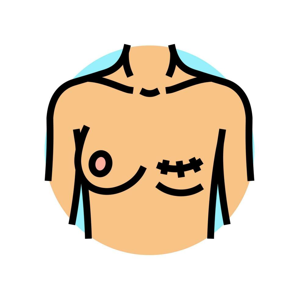 mastectomie chirurgie chirurgie Couleur icône vecteur illustration