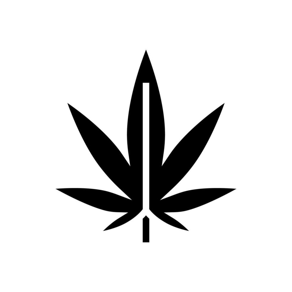 cannabis plante cannabis chanvre glyphe icône vecteur illustration