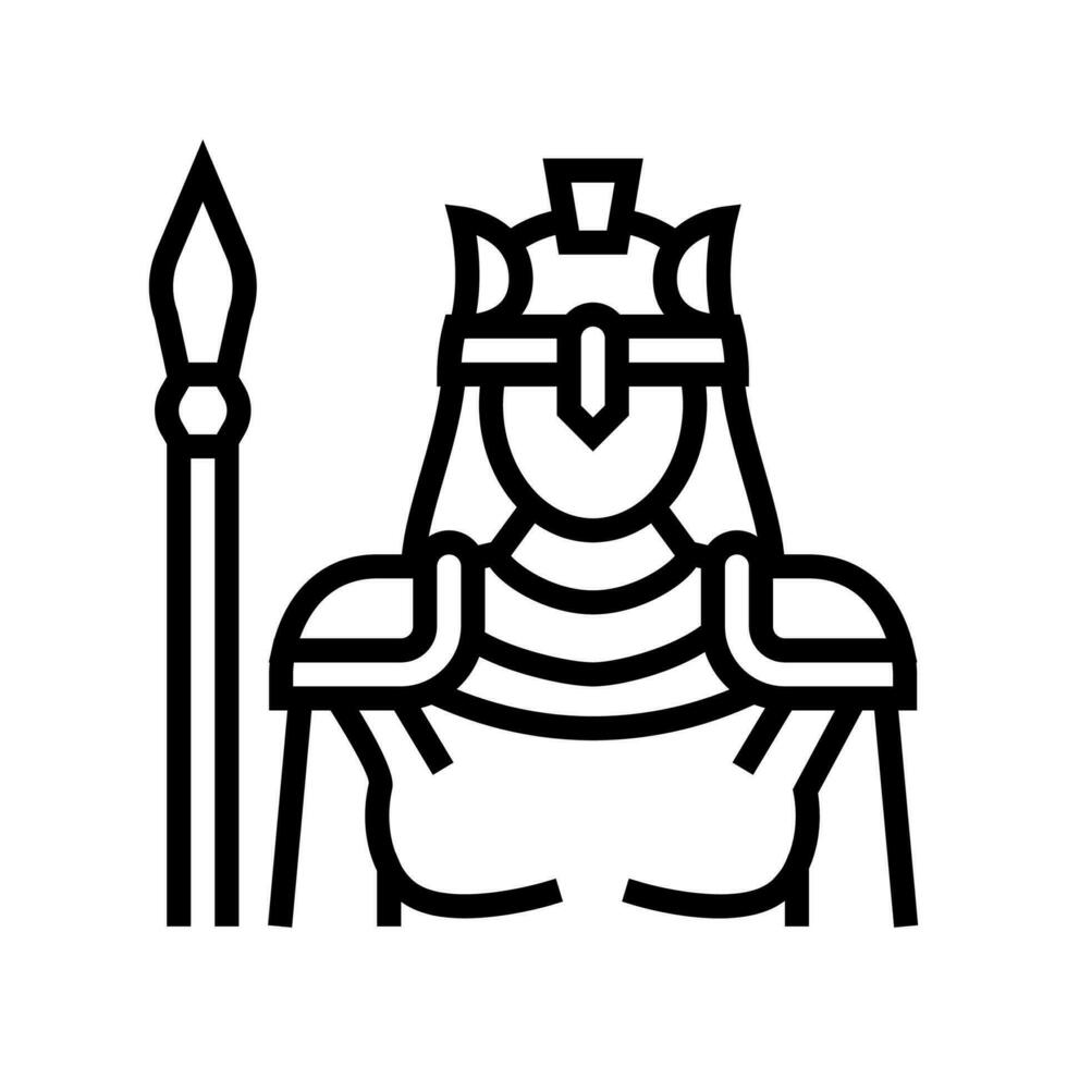 Athéna grec Dieu mythologie ligne icône vecteur illustration